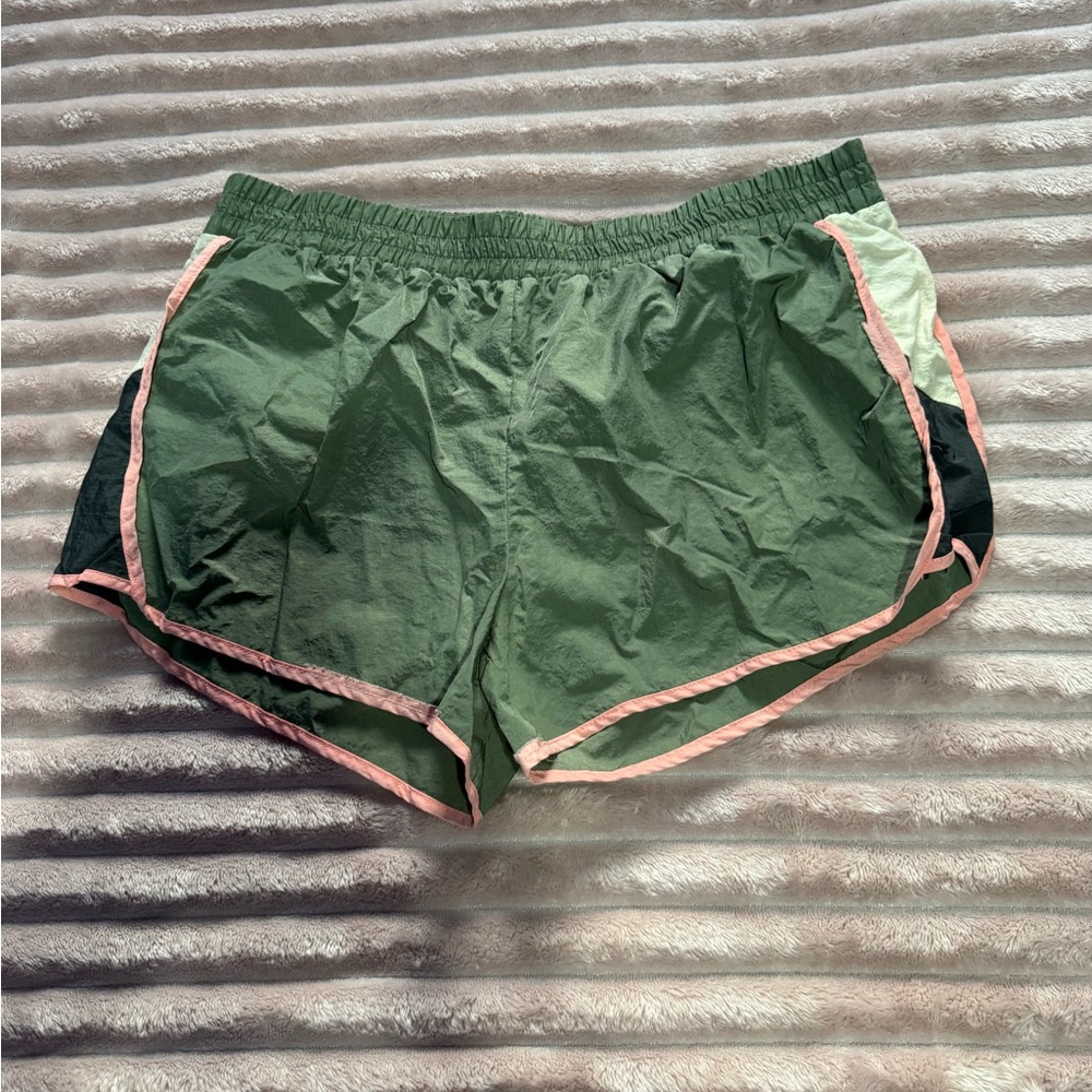 Aeropostale Green Shorts with Pink Trim